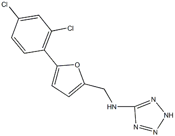 N-{[5-(2,4-dichlorophenyl)-2-furyl]methyl}-N-(2H-tetraazol-5-yl)amine 化学構造式