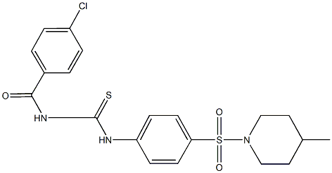 N-(4-chlorobenzoyl)-N'-{4-[(4-methylpiperidin-1-yl)sulfonyl]phenyl}thiourea Structure