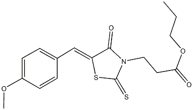 propyl 3-[5-(4-methoxybenzylidene)-4-oxo-2-thioxo-1,3-thiazolidin-3-yl]propanoate 结构式