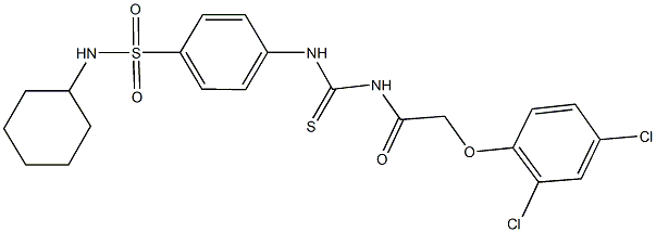 N-cyclohexyl-4-[({[(2,4-dichlorophenoxy)acetyl]amino}carbothioyl)amino]benzenesulfonamide