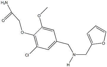 2-(2-chloro-4-{[(2-furylmethyl)amino]methyl}-6-methoxyphenoxy)acetamide,,结构式