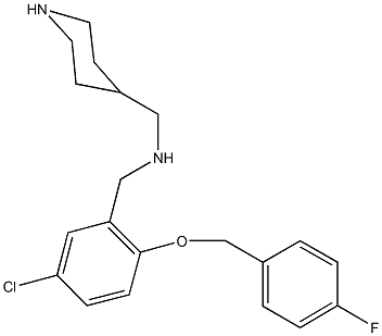 N-{5-chloro-2-[(4-fluorobenzyl)oxy]benzyl}-N-(4-piperidinylmethyl)amine Struktur