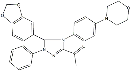 1-{5-(1,3-benzodioxol-5-yl)-4-[4-(4-morpholinyl)phenyl]-1-phenyl-4,5-dihydro-1H-1,2,4-triazol-3-yl}ethanone Structure