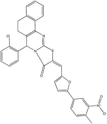  7-(2-chlorophenyl)-10-[(5-{3-nitro-4-methylphenyl}-2-furyl)methylene]-5,7-dihydro-6H-benzo[h][1,3]thiazolo[2,3-b]quinazolin-9(10H)-one