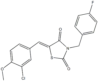 5-(3-chloro-4-methoxybenzylidene)-3-(4-fluorobenzyl)-1,3-thiazolidine-2,4-dione