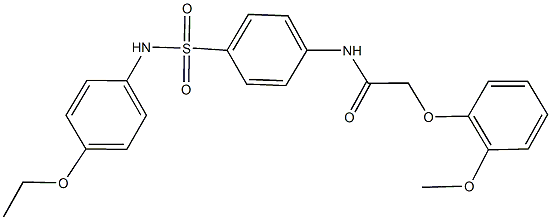 N-{4-[(4-ethoxyanilino)sulfonyl]phenyl}-2-(2-methoxyphenoxy)acetamide 结构式