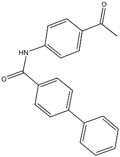 N-(4-acetylphenyl)[1,1'-biphenyl]-4-carboxamide 化学構造式