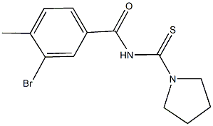 3-bromo-4-methyl-N-(1-pyrrolidinylcarbothioyl)benzamide Struktur