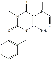 6-amino-1-benzyl-3-methyl-2,4-dioxo-1,2,3,4-tetrahydro-5-pyrimidinyl(methyl)formamide Structure