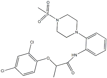 2-(2,4-dichlorophenoxy)-N-{2-[4-(methylsulfonyl)-1-piperazinyl]phenyl}propanamide Struktur