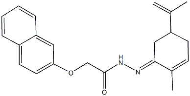N'-(5-isopropenyl-2-methylcyclohex-2-en-1-ylidene)-2-(2-naphthyloxy)acetohydrazide Structure
