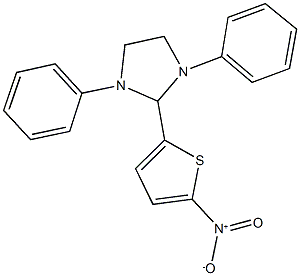 2-{5-nitro-2-thienyl}-1,3-diphenylimidazolidine 化学構造式