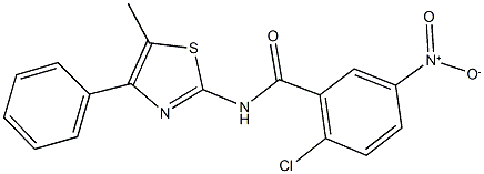 2-chloro-5-nitro-N-(5-methyl-4-phenyl-1,3-thiazol-2-yl)benzamide Structure