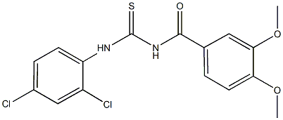 N-(2,4-dichlorophenyl)-N'-(3,4-dimethoxybenzoyl)thiourea Struktur