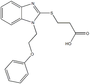 3-({1-[2-(phenyloxy)ethyl]-1H-benzimidazol-2-yl}sulfanyl)propanoic acid,,结构式