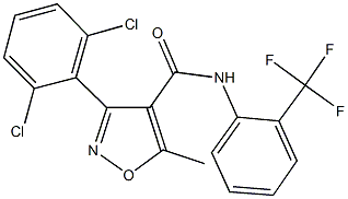 3-(2,6-dichlorophenyl)-5-methyl-N-[2-(trifluoromethyl)phenyl]-4-isoxazolecarboxamide 化学構造式