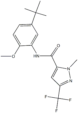 N-(5-tert-butyl-2-methoxyphenyl)-1-methyl-3-(trifluoromethyl)-1H-pyrazole-5-carboxamide Structure