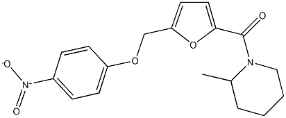 1-[5-({4-nitrophenoxy}methyl)-2-furoyl]-2-methylpiperidine Structure