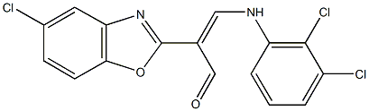 2-(5-chloro-1,3-benzoxazol-2-yl)-3-(2,3-dichloroanilino)acrylaldehyde Struktur