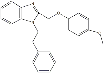 2-[(4-methoxyphenoxy)methyl]-1-(2-phenylethyl)-1H-benzimidazole 结构式
