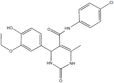 N-(4-chlorophenyl)-4-(3-ethoxy-4-hydroxyphenyl)-6-methyl-2-oxo-1,2,3,4-tetrahydro-5-pyrimidinecarboxamide 结构式