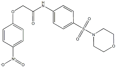 2-{4-nitrophenoxy}-N-[4-(4-morpholinylsulfonyl)phenyl]acetamide 化学構造式