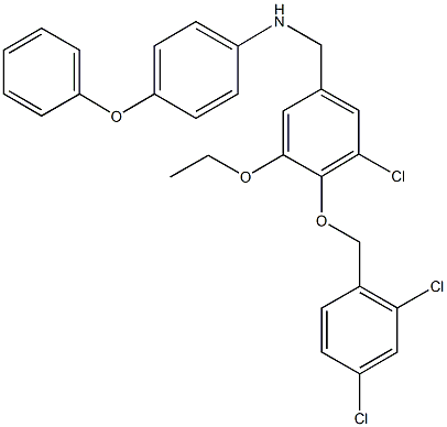 N-{3-chloro-4-[(2,4-dichlorobenzyl)oxy]-5-ethoxybenzyl}-N-(4-phenoxyphenyl)amine Struktur