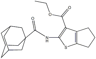 ethyl 2-[(1-adamantylcarbonyl)amino]-5,6-dihydro-4H-cyclopenta[b]thiophene-3-carboxylate Structure