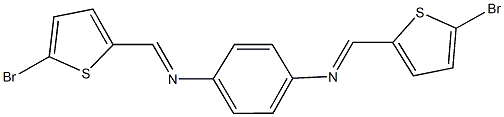 N-[(5-bromo-2-thienyl)methylene]-N-(4-{[(5-bromo-2-thienyl)methylene]amino}phenyl)amine Structure