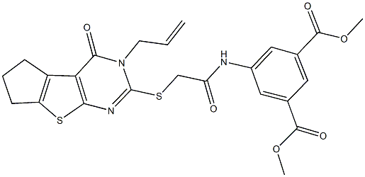 dimethyl 5-({[(3-allyl-4-oxo-3,5,6,7-tetrahydro-4H-cyclopenta[4,5]thieno[2,3-d]pyrimidin-2-yl)sulfanyl]acetyl}amino)isophthalate