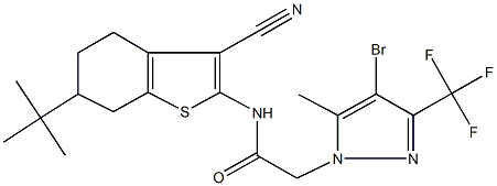  2-[4-bromo-5-methyl-3-(trifluoromethyl)-1H-pyrazol-1-yl]-N-(6-tert-butyl-3-cyano-4,5,6,7-tetrahydro-1-benzothien-2-yl)acetamide