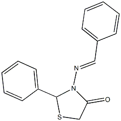 3-(benzylideneamino)-2-phenyl-1,3-thiazolidin-4-one Struktur