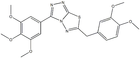 6-(3,4-dimethoxybenzyl)-3-(3,4,5-trimethoxyphenyl)[1,2,4]triazolo[3,4-b][1,3,4]thiadiazole 化学構造式