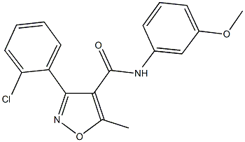 3-(2-chlorophenyl)-N-(3-methoxyphenyl)-5-methyl-4-isoxazolecarboxamide 结构式