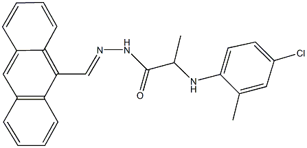 N'-(9-anthrylmethylene)-2-(4-chloro-2-methylanilino)propanohydrazide Struktur