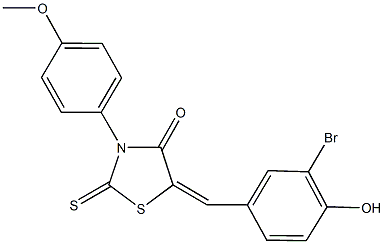 5-(3-bromo-4-hydroxybenzylidene)-3-(4-methoxyphenyl)-2-thioxo-1,3-thiazolidin-4-one 结构式