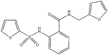 N-(2-furylmethyl)-2-[(2-thienylsulfonyl)amino]benzamide,,结构式