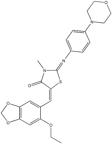 5-[(6-ethoxy-1,3-benzodioxol-5-yl)methylene]-3-methyl-2-{[4-(4-morpholinyl)phenyl]imino}-1,3-thiazolidin-4-one