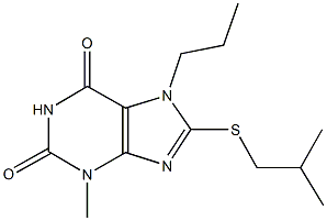 8-(isobutylsulfanyl)-3-methyl-7-propyl-3,7-dihydro-1H-purine-2,6-dione Structure