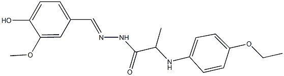 2-(4-ethoxyanilino)-N'-(4-hydroxy-3-methoxybenzylidene)propanohydrazide,,结构式