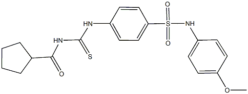 4-({[(cyclopentylcarbonyl)amino]carbothioyl}amino)-N-(4-methoxyphenyl)benzenesulfonamide Structure