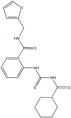 2-({[(cyclohexylcarbonyl)amino]carbothioyl}amino)-N-(2-furylmethyl)benzamide Structure