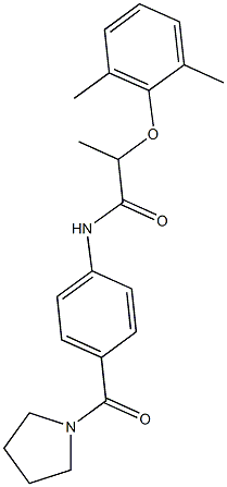 2-(2,6-dimethylphenoxy)-N-[4-(1-pyrrolidinylcarbonyl)phenyl]propanamide Structure