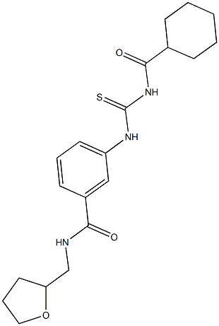 3-({[(cyclohexylcarbonyl)amino]carbothioyl}amino)-N-(tetrahydro-2-furanylmethyl)benzamide Struktur