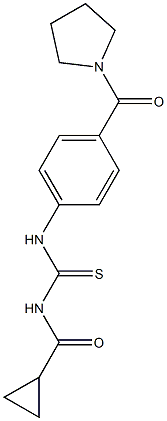 N-(cyclopropylcarbonyl)-N'-[4-(1-pyrrolidinylcarbonyl)phenyl]thiourea Struktur
