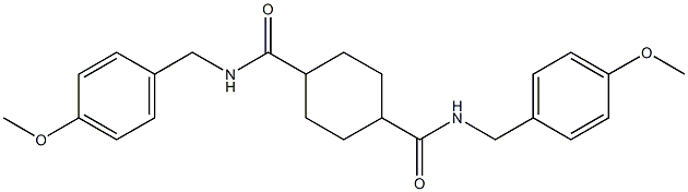 N~1~,N~4~-bis(4-methoxybenzyl)-1,4-cyclohexanedicarboxamide 结构式