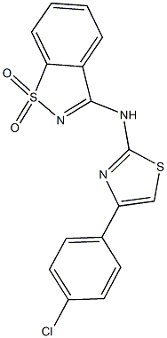 N-[4-(4-chlorophenyl)-1,3-thiazol-2-yl]-N-(1,1-dioxido-1,2-benzisothiazol-3-yl)amine Struktur