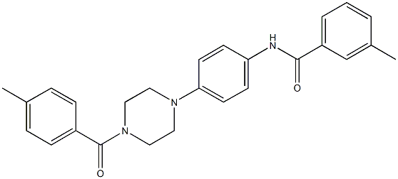 3-methyl-N-{4-[4-(4-methylbenzoyl)-1-piperazinyl]phenyl}benzamide 化学構造式