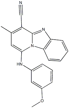 1-(3-methoxyanilino)-3-methylpyrido[1,2-a]benzimidazole-4-carbonitrile 化学構造式
