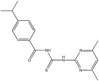 N-(4,6-dimethyl-2-pyrimidinyl)-N'-(4-isopropylbenzoyl)thiourea Structure
